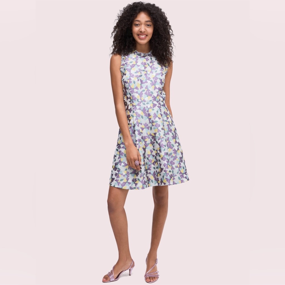 New Kate Spade floral Jacquard fit and flare dress